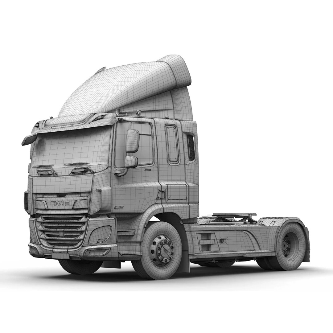 DAF CF Truck Collection 2017 3D Model – High Poly Game Asset, FBX, OBJ - View 28