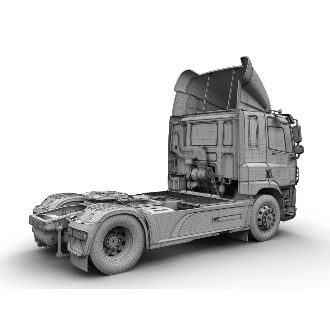 DAF CF Truck Collection 2017 3D Model – High Poly Game Asset, FBX, OBJ - View 30