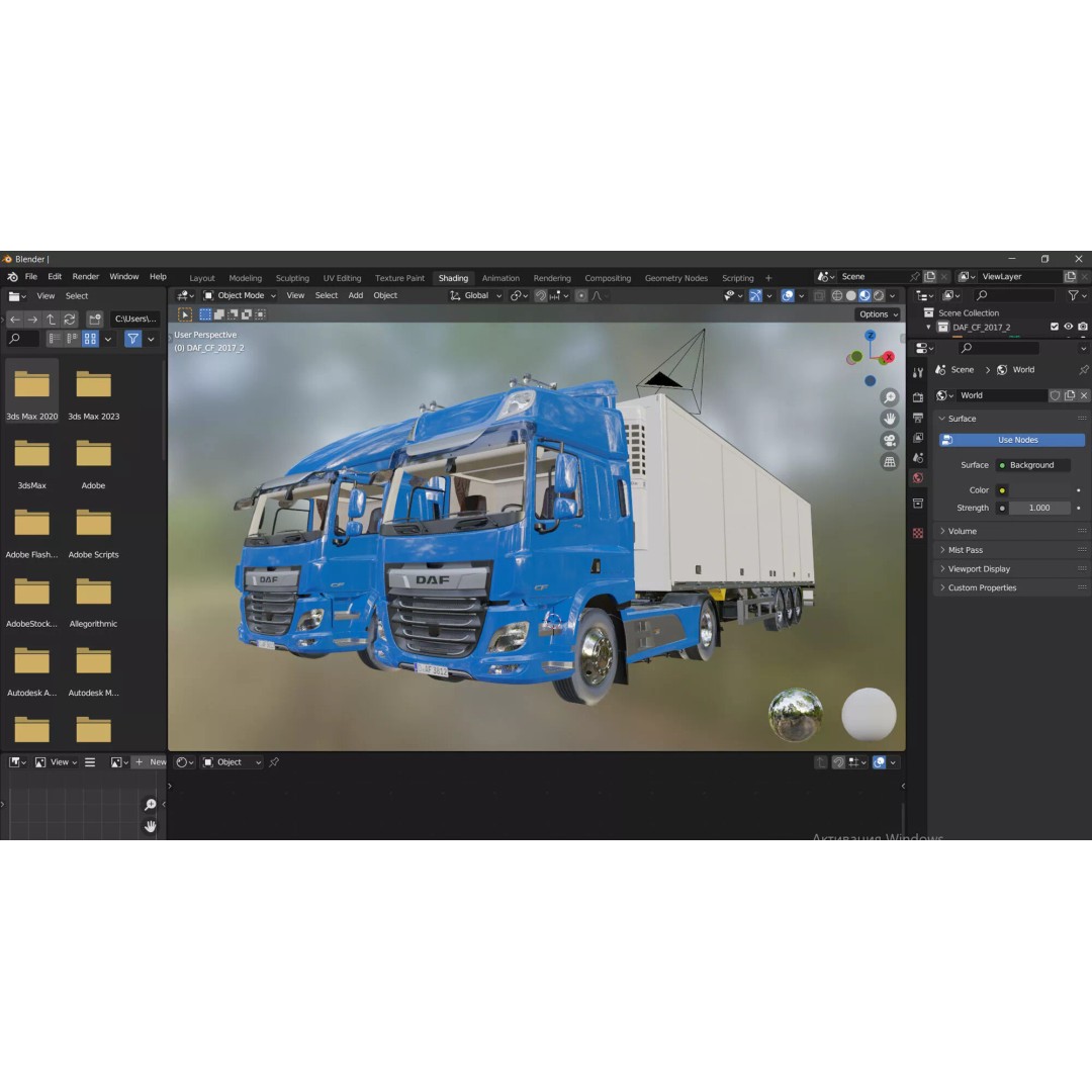 DAF CF Truck Collection 2017 3D Model – High Poly Game Asset, FBX, OBJ - View 7