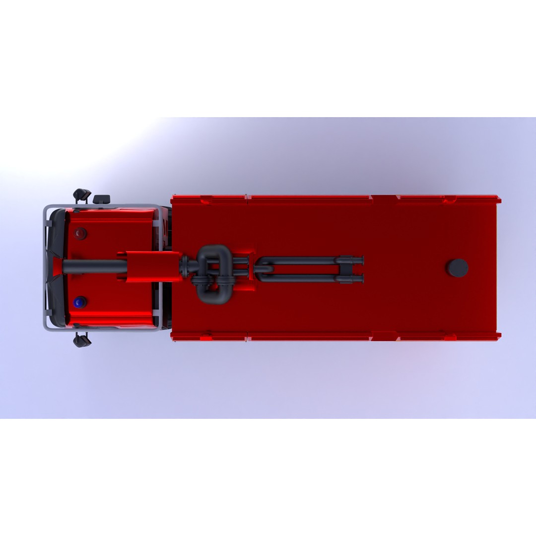 Renault Fire Truck 3D Model – High Poly Game Asset, Blender, FBX, OBJ - View 11
