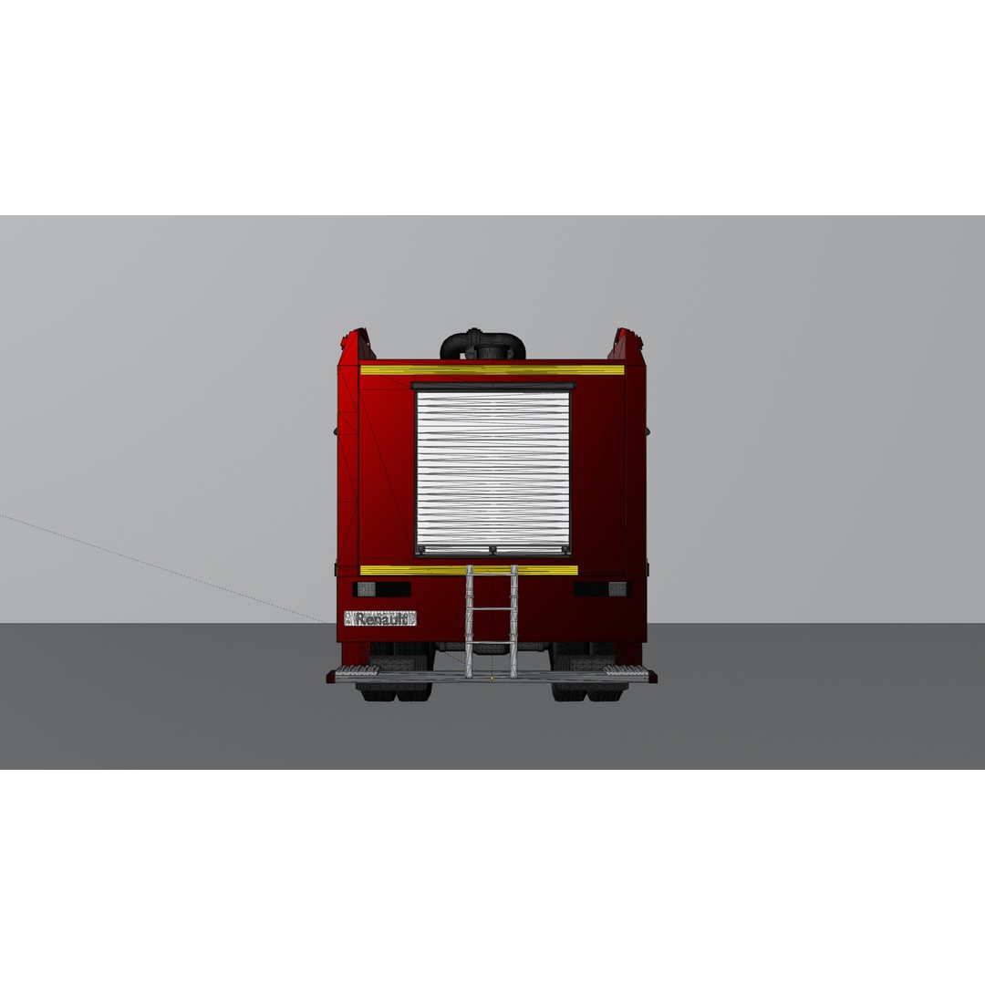 Renault Fire Truck 3D Model – High Poly Game Asset, Blender, FBX, OBJ - View 15