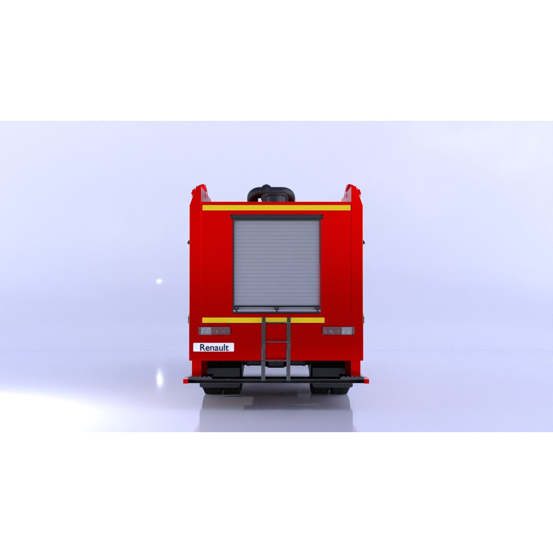 Renault Fire Truck 3D Model – High Poly Game Asset, Blender, FBX, OBJ - View 9