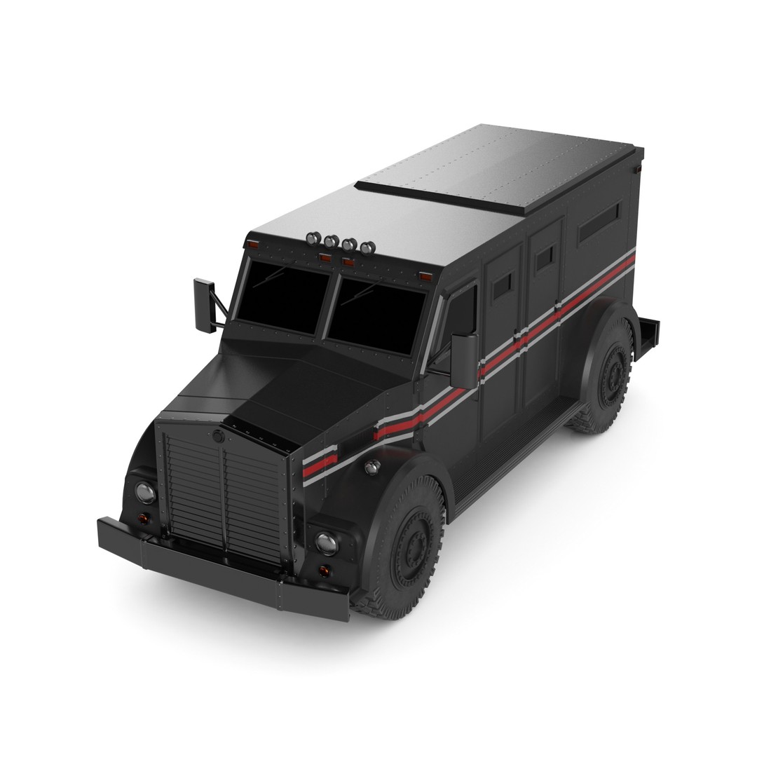 Cash Transport Vehicle 3D Model – Armored Delivery Asset, FBX