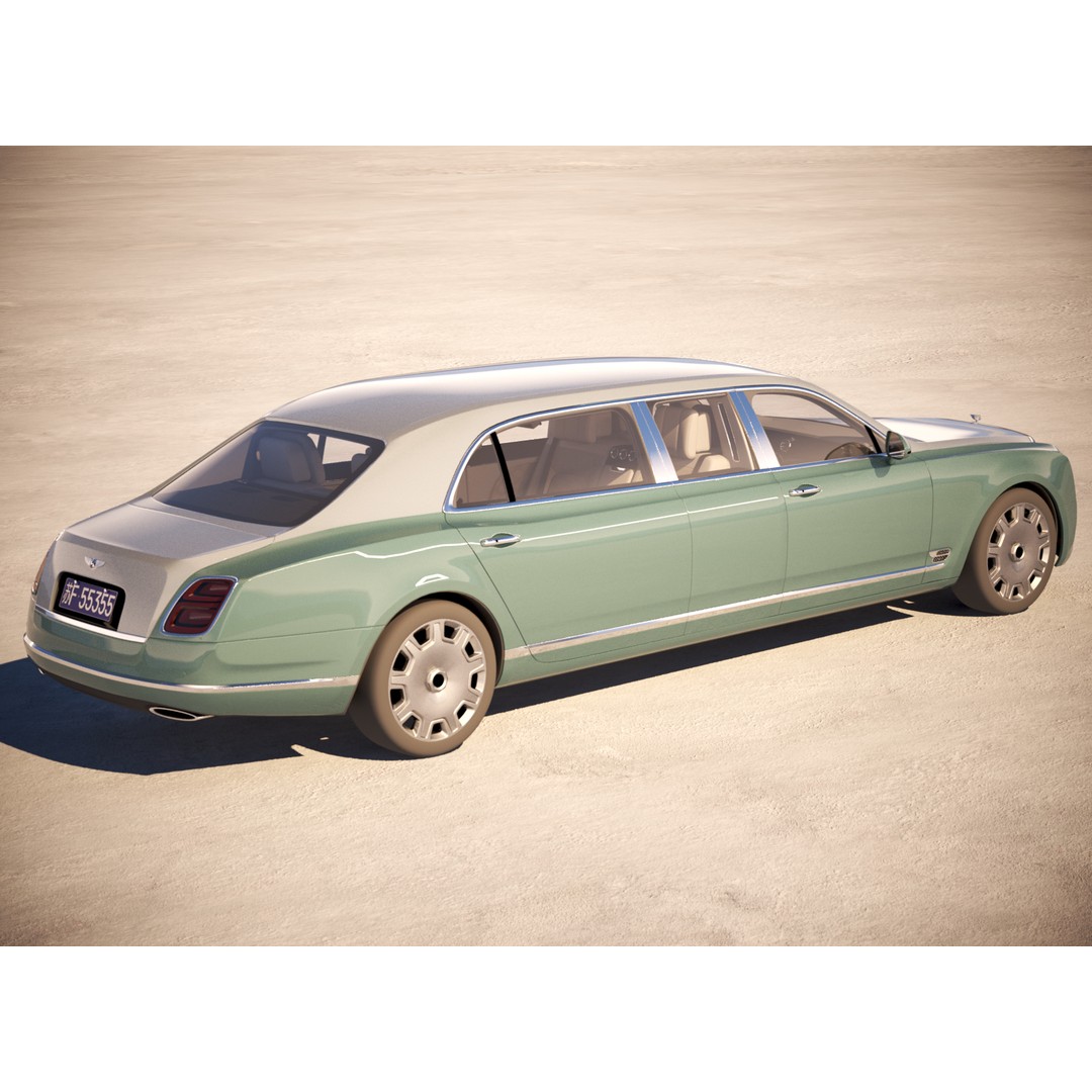 Bentley Mulsanne 3D Model – Grand Limousine Luxury Vehicle, FBX - View 4
