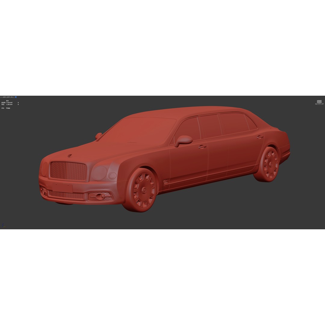 Bentley Mulsanne 3D Model – Grand Limousine Luxury Vehicle, FBX - View 6