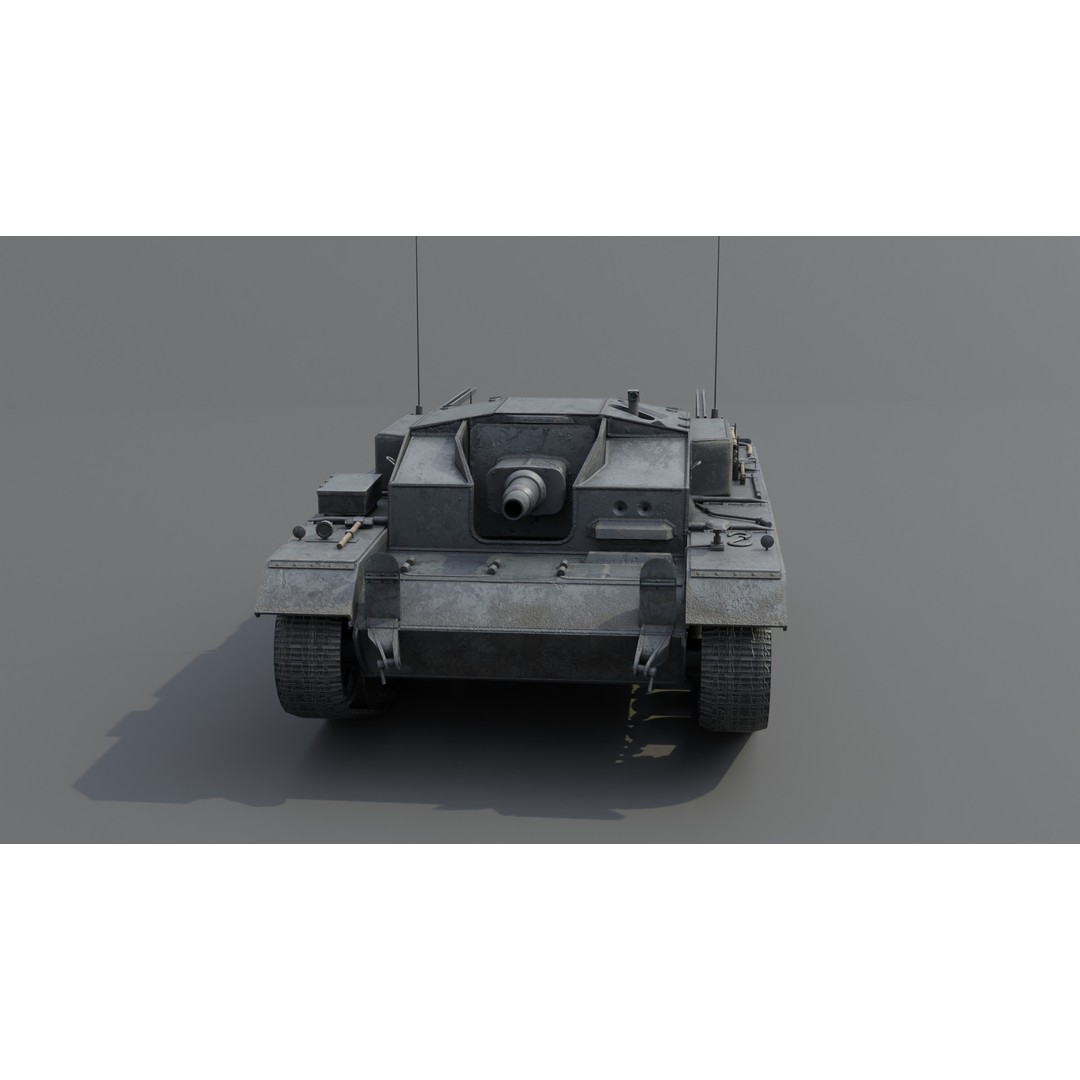 StuG III E Assault Gun 3D Model – Low Poly Game Asset, FBX, PBR Textures - View 14