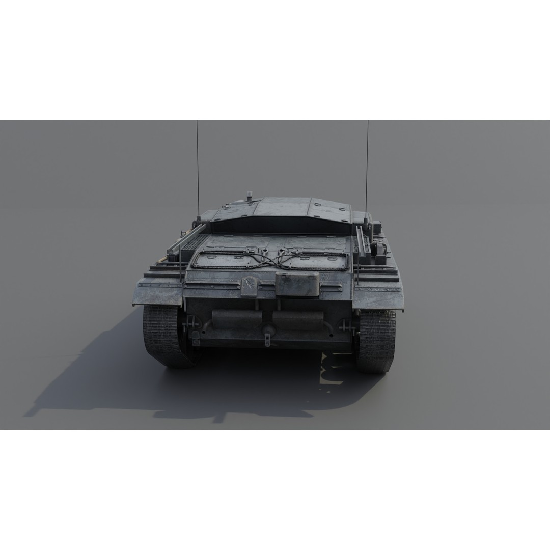 StuG III E Assault Gun 3D Model – Low Poly Game Asset, FBX, PBR Textures - View 19