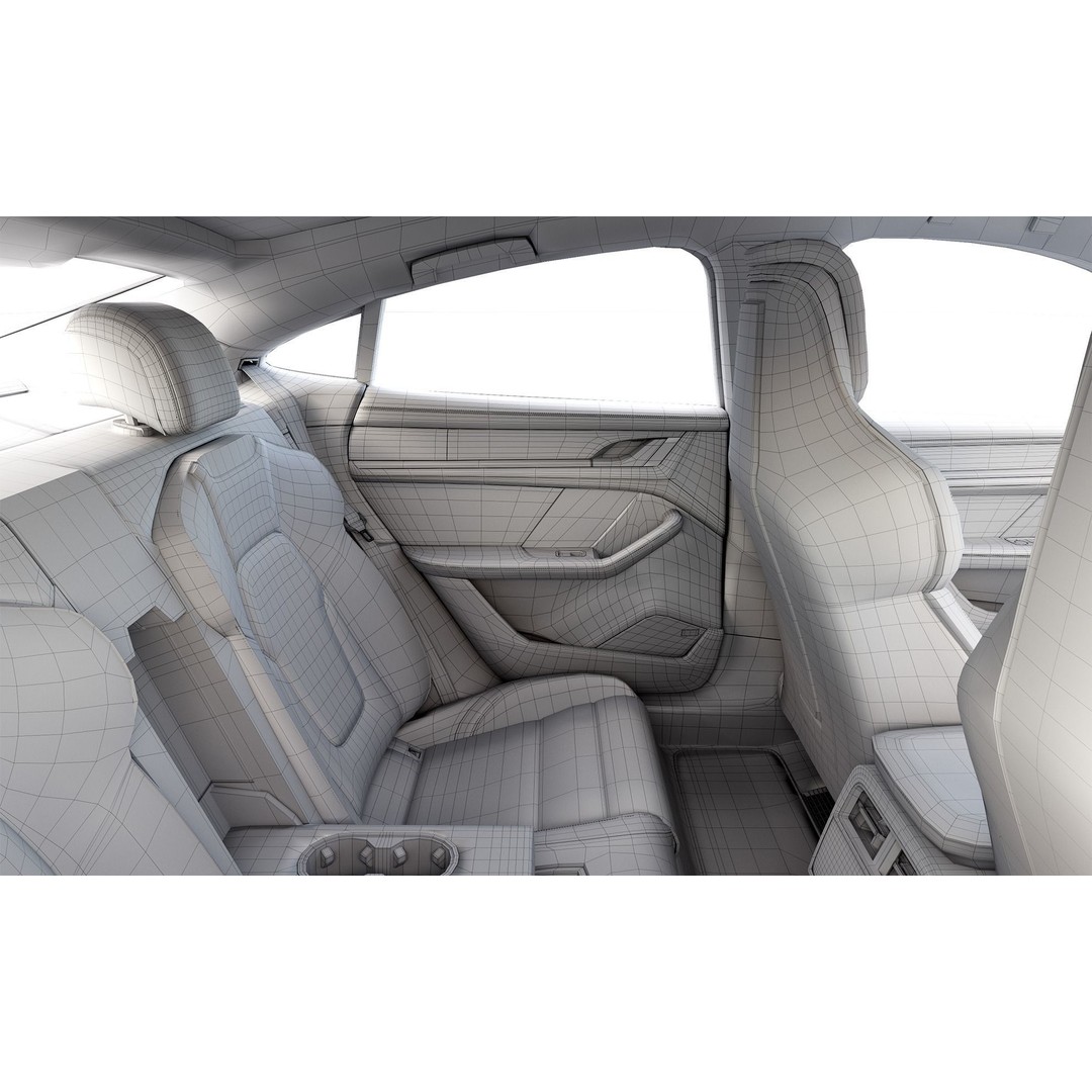 Porsche Taycan 3D Model – High Poly Sports Car with Charging Station