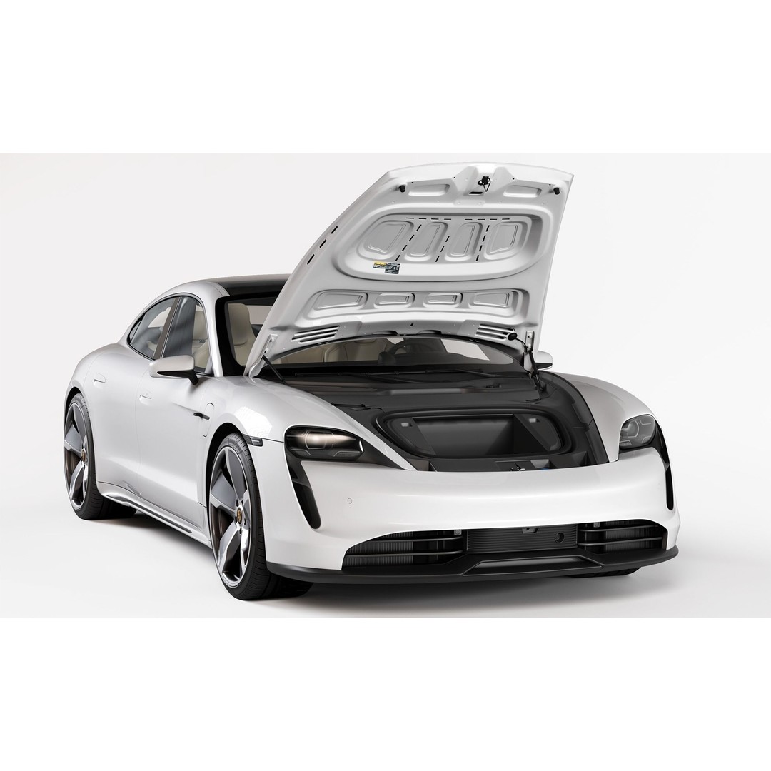 Porsche Taycan 3D Model – High Poly Sports Car with Charging Station - View 12