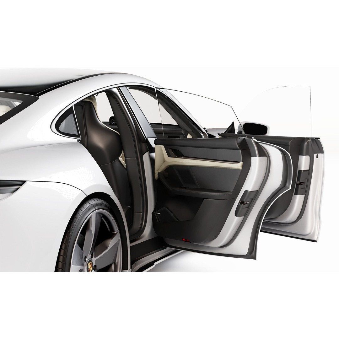 Porsche Taycan 3D Model – High Poly Sports Car with Charging Station - View 17