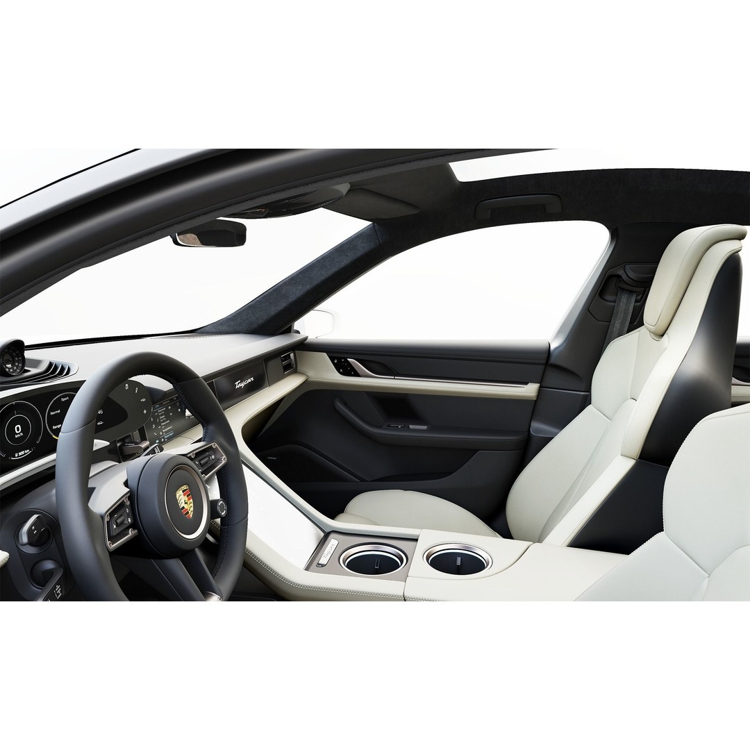 Porsche Taycan 3D Model – High Poly Sports Car with Charging Station - View 22