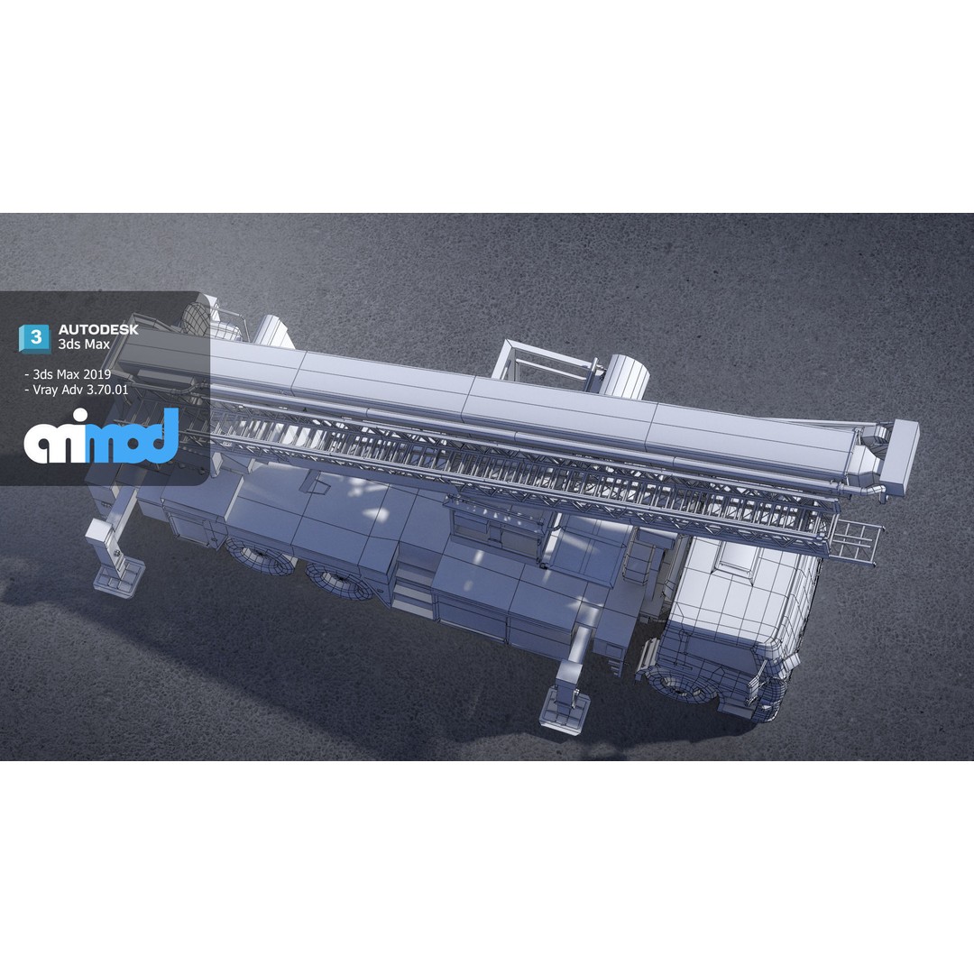 Fire Truck 3D Model – PBR Game-Ready Asset, FBX & Max Formats - View 10