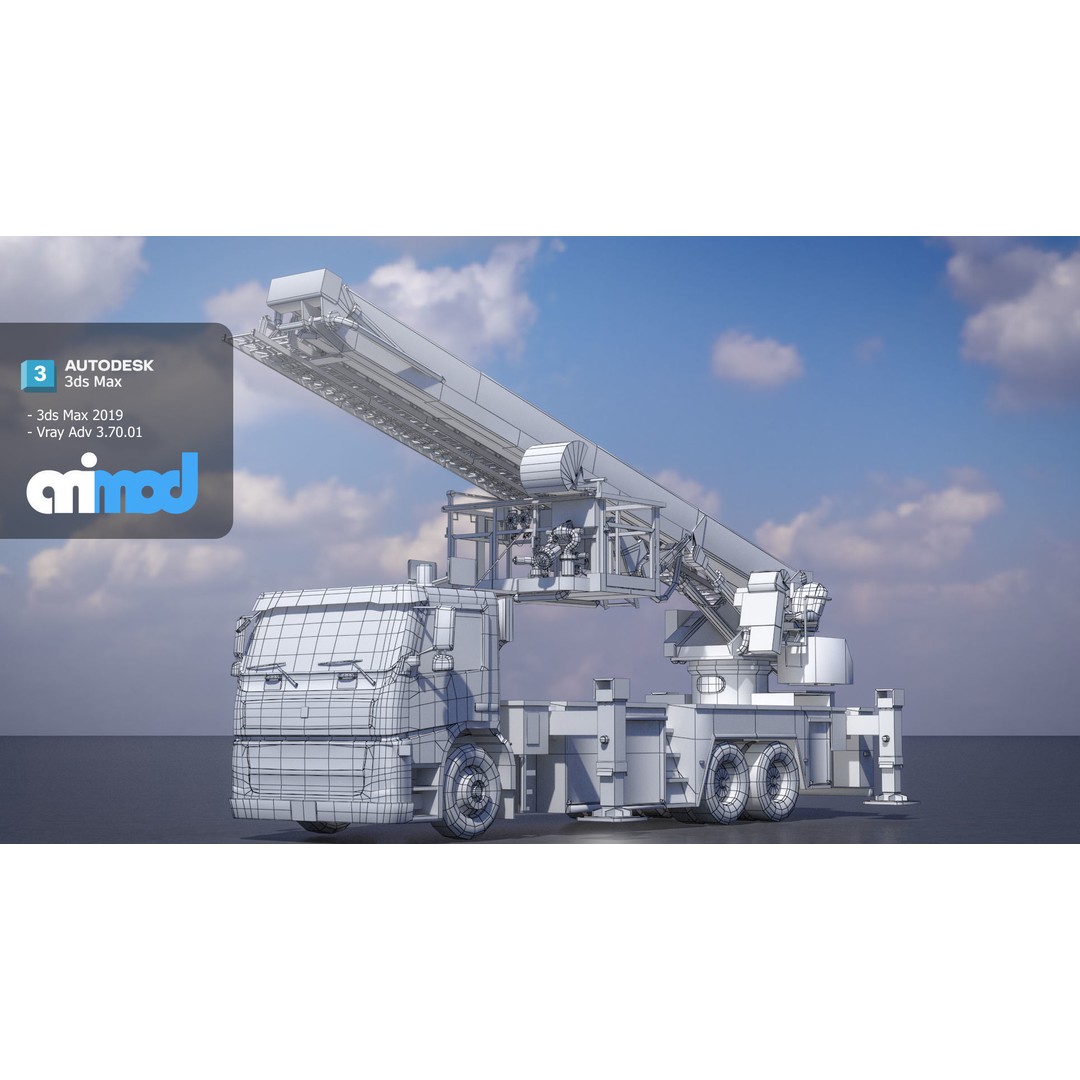 Fire Truck 3D Model – PBR Game-Ready Asset, FBX & Max Formats - View 7