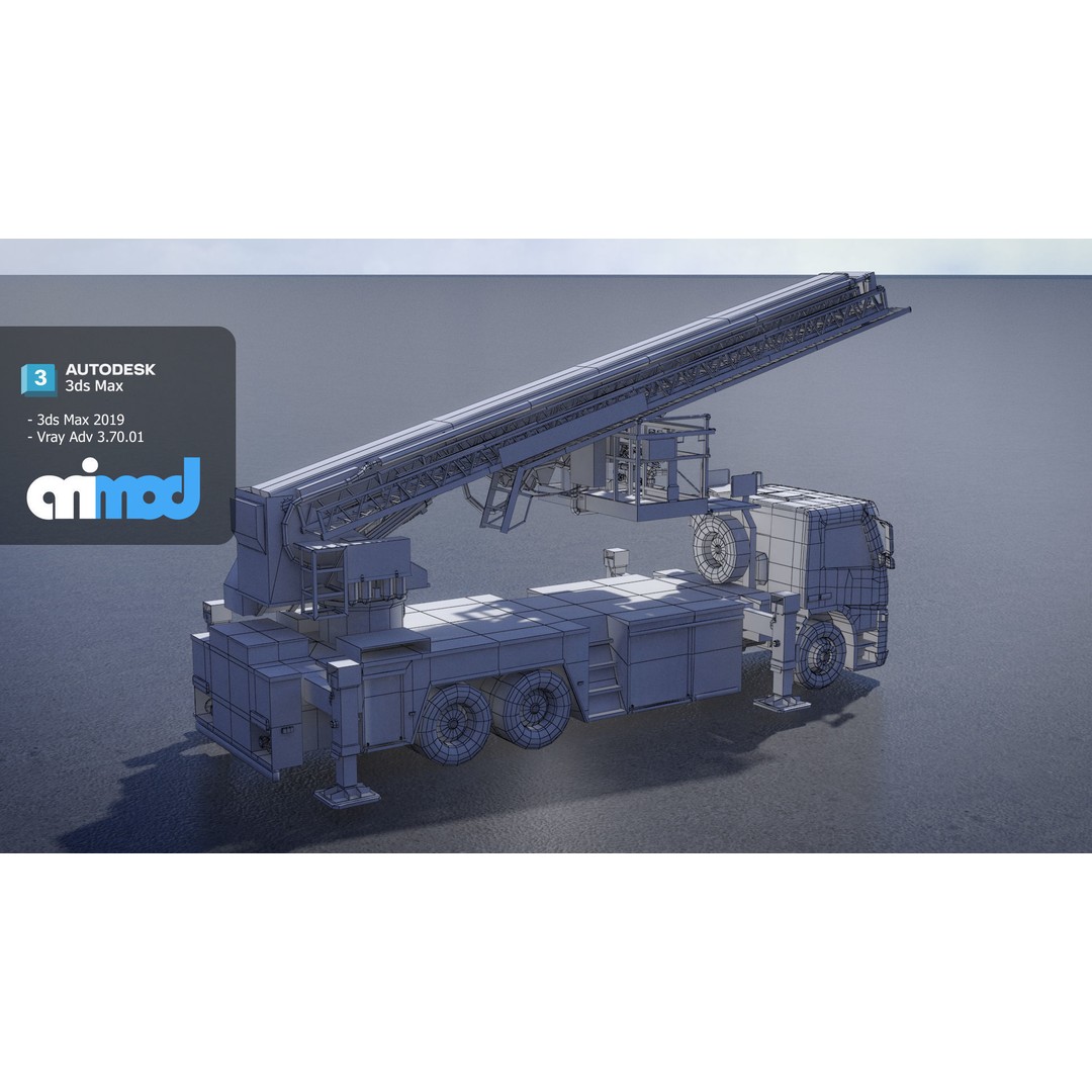 Fire Truck 3D Model – PBR Game-Ready Asset, FBX & Max Formats - View 8