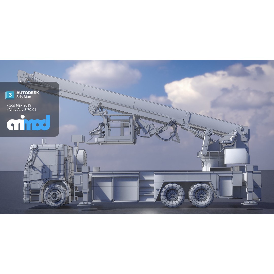 Fire Truck 3D Model – PBR Game-Ready Asset, FBX & Max Formats - View 9