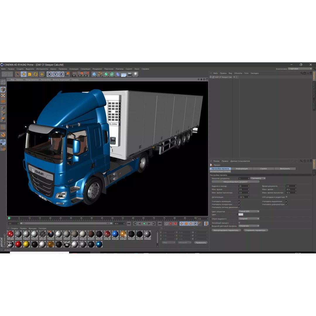 DAF CF Sleeper Cab 2017 3D Model – High-Poly Game Asset, FBX, OBJ - View 23
