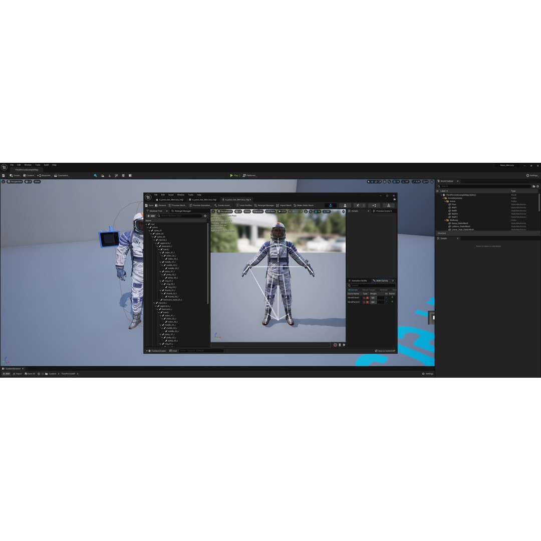 Space Suit 3D Model – Low Poly Rigged Character for Games, FBX