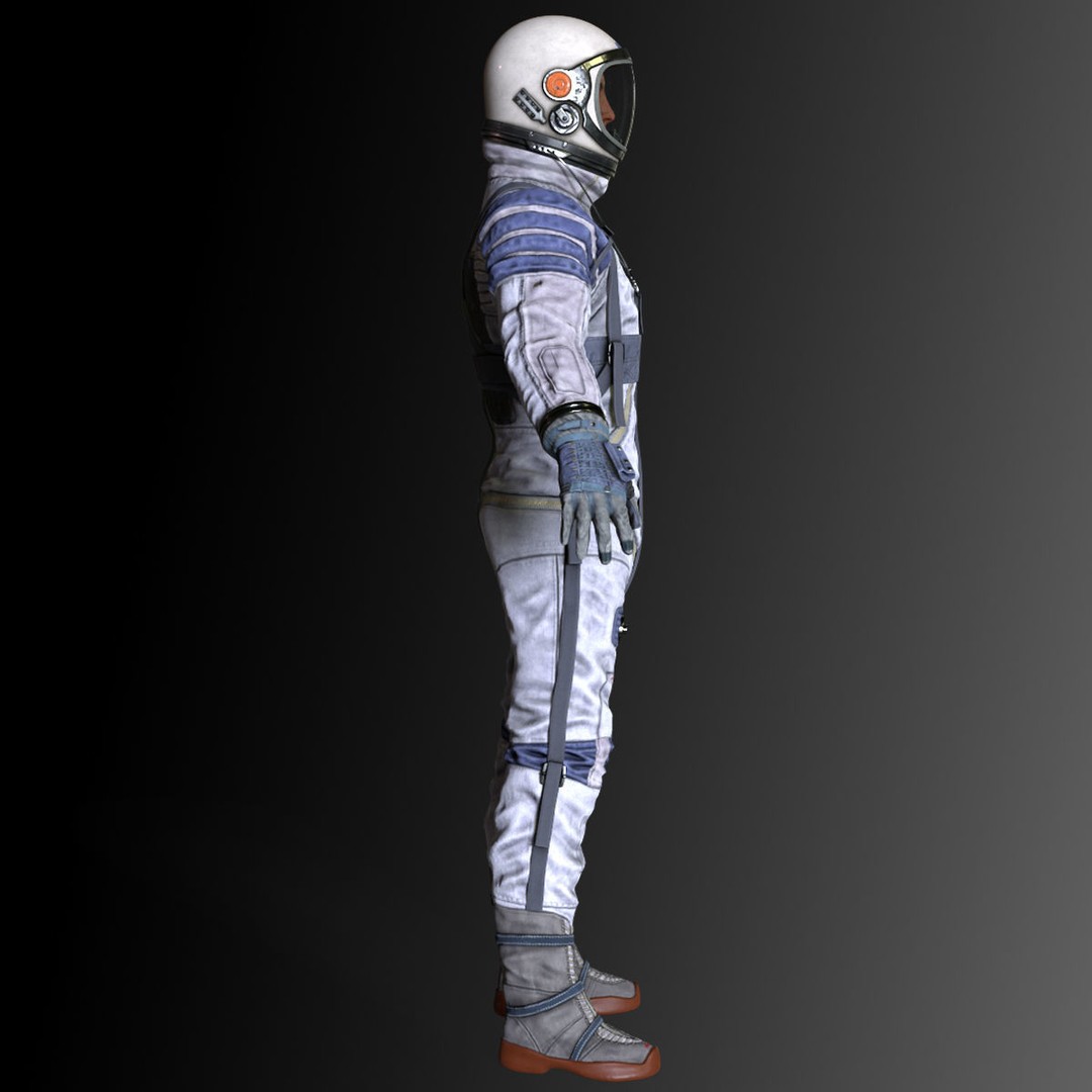 Space Suit 3D Model – Low Poly Rigged Character for Games, FBX - View 11
