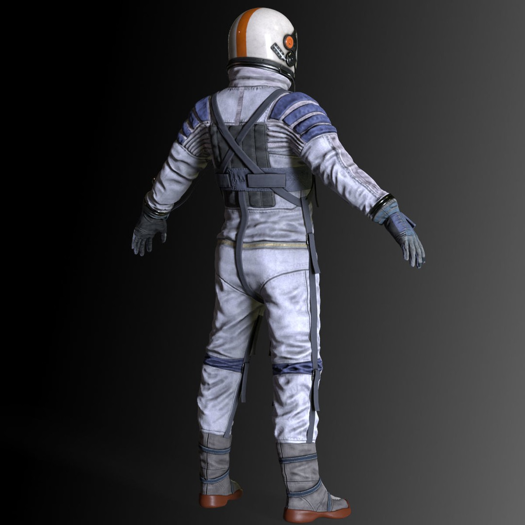 Space Suit 3D Model – Low Poly Rigged Character for Games, FBX - View 12