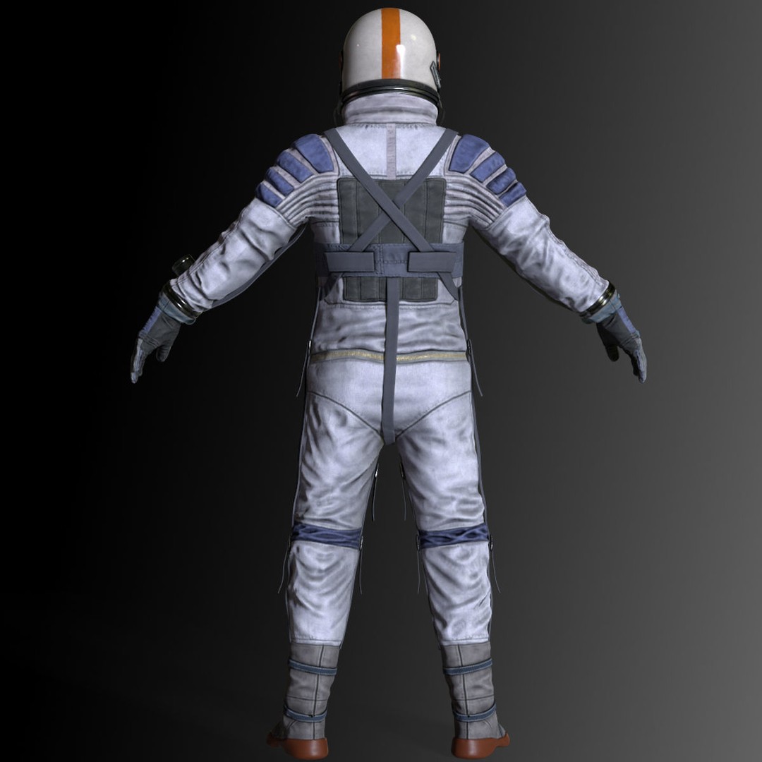 Space Suit 3D Model – Low Poly Rigged Character for Games, FBX - View 13