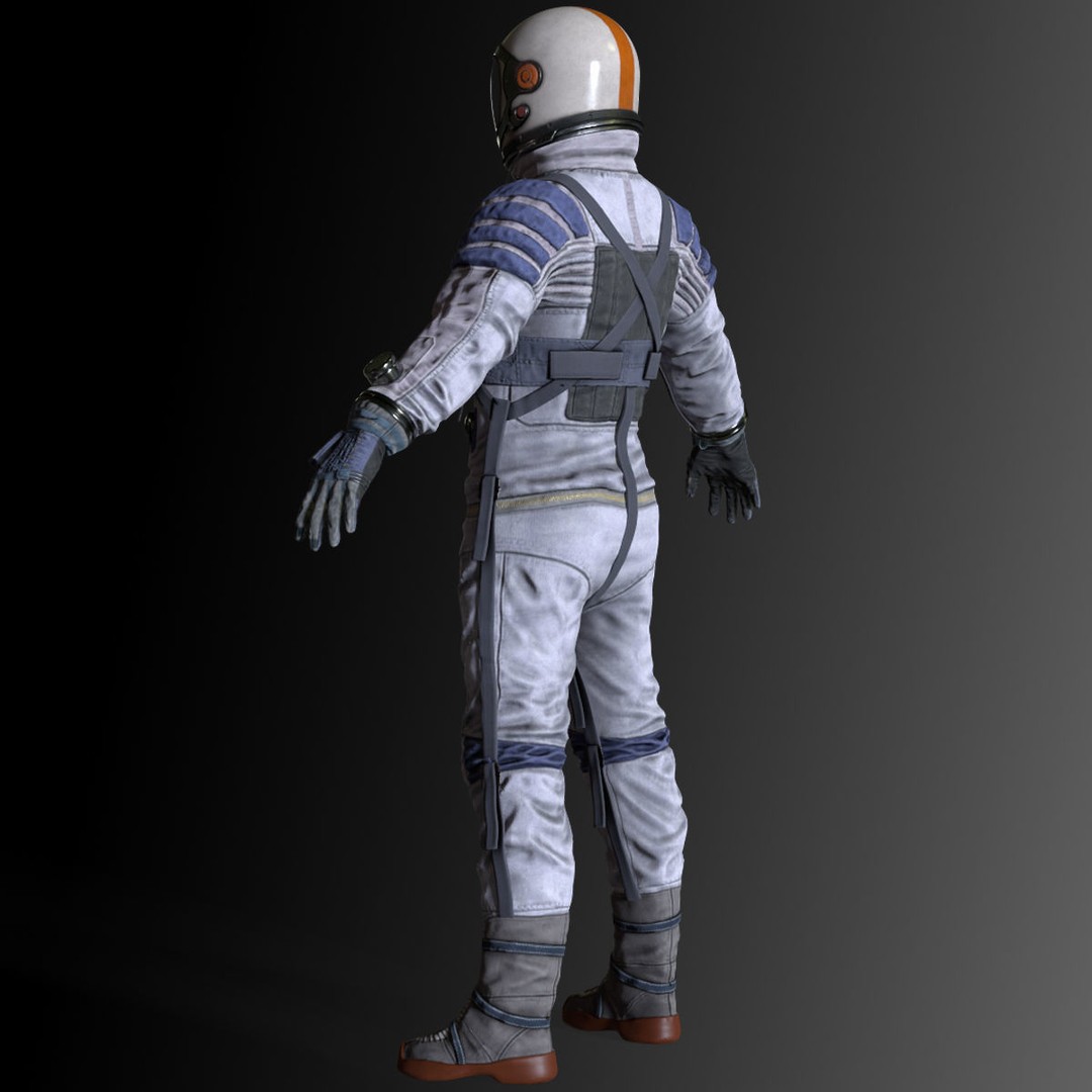 Space Suit 3D Model – Low Poly Rigged Character for Games, FBX - View 14