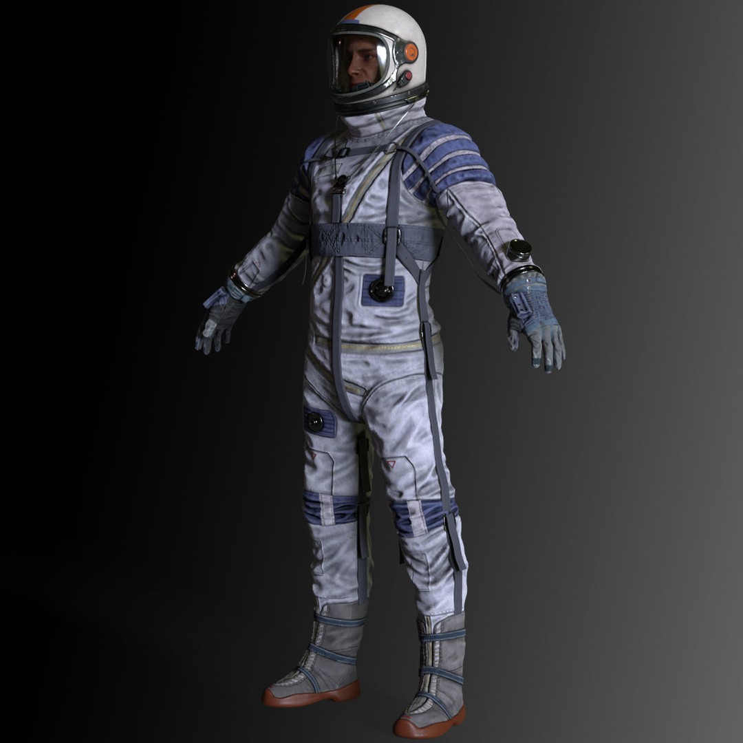 Space Suit 3D Model – Low Poly Rigged Character for Games, FBX - View 16