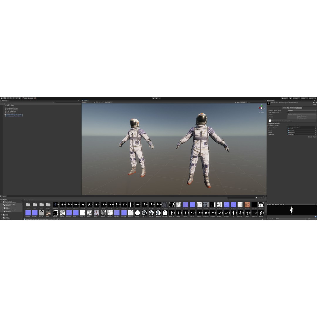 Space Suit 3D Model – Low Poly Rigged Character for Games, FBX - View 18