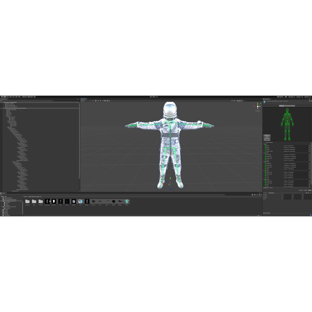 Space Suit 3D Model – Low Poly Rigged Character for Games, FBX - View 19