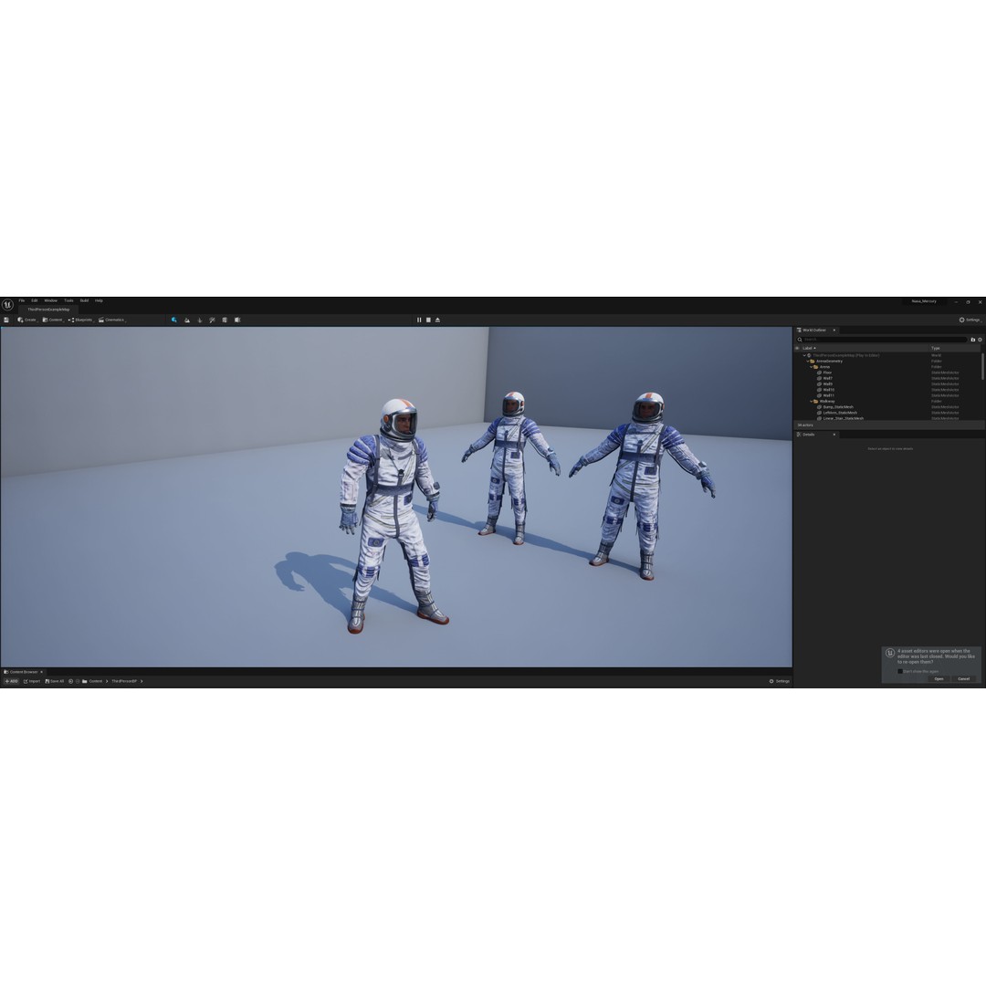 Space Suit 3D Model – Low Poly Rigged Character for Games, FBX - View 20