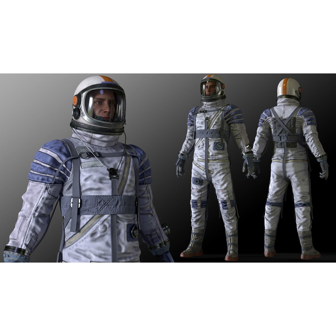 Space Suit 3D Model – Low Poly Rigged Character for Games, FBX - View 5