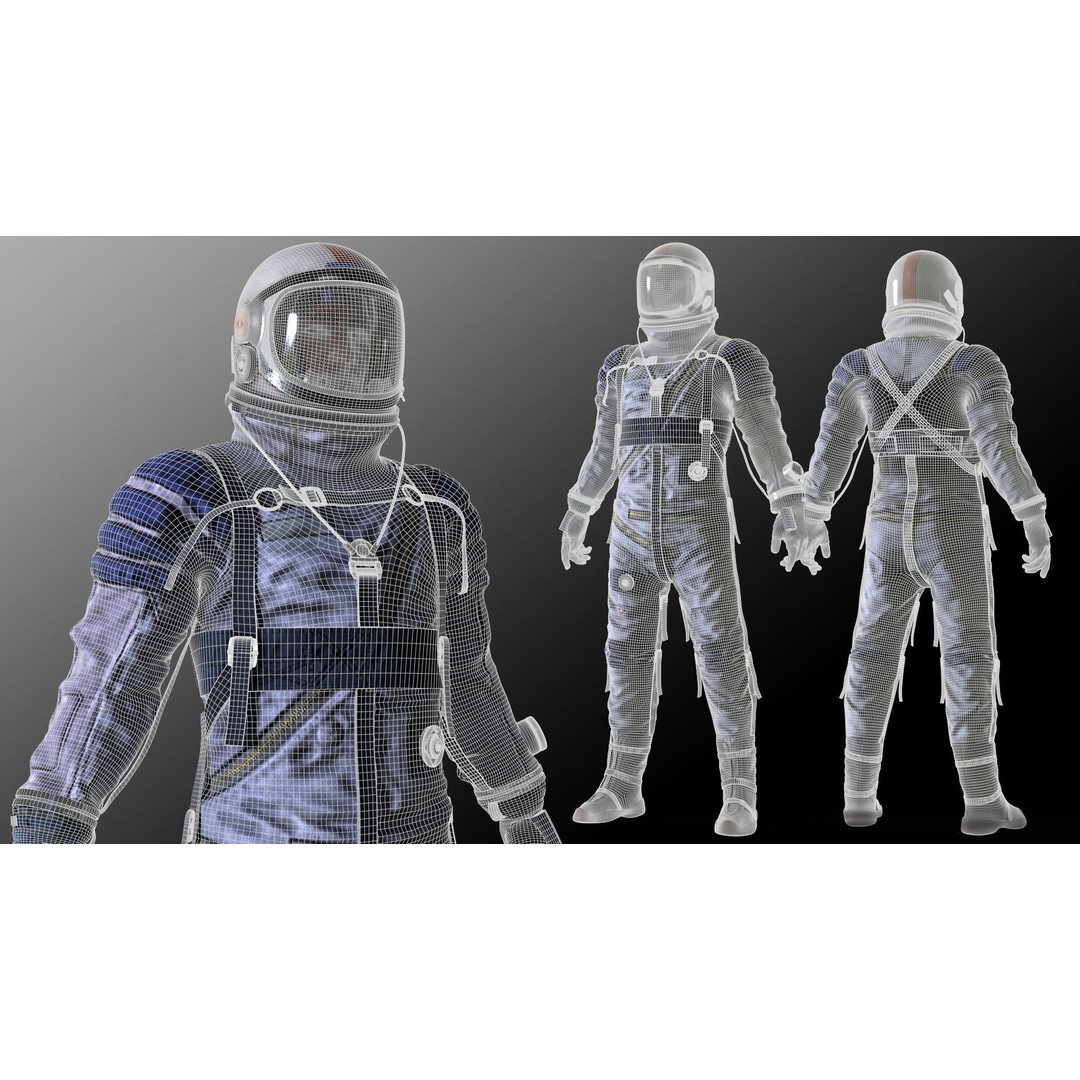 Space Suit 3D Model – Low Poly Rigged Character for Games, FBX - View 6