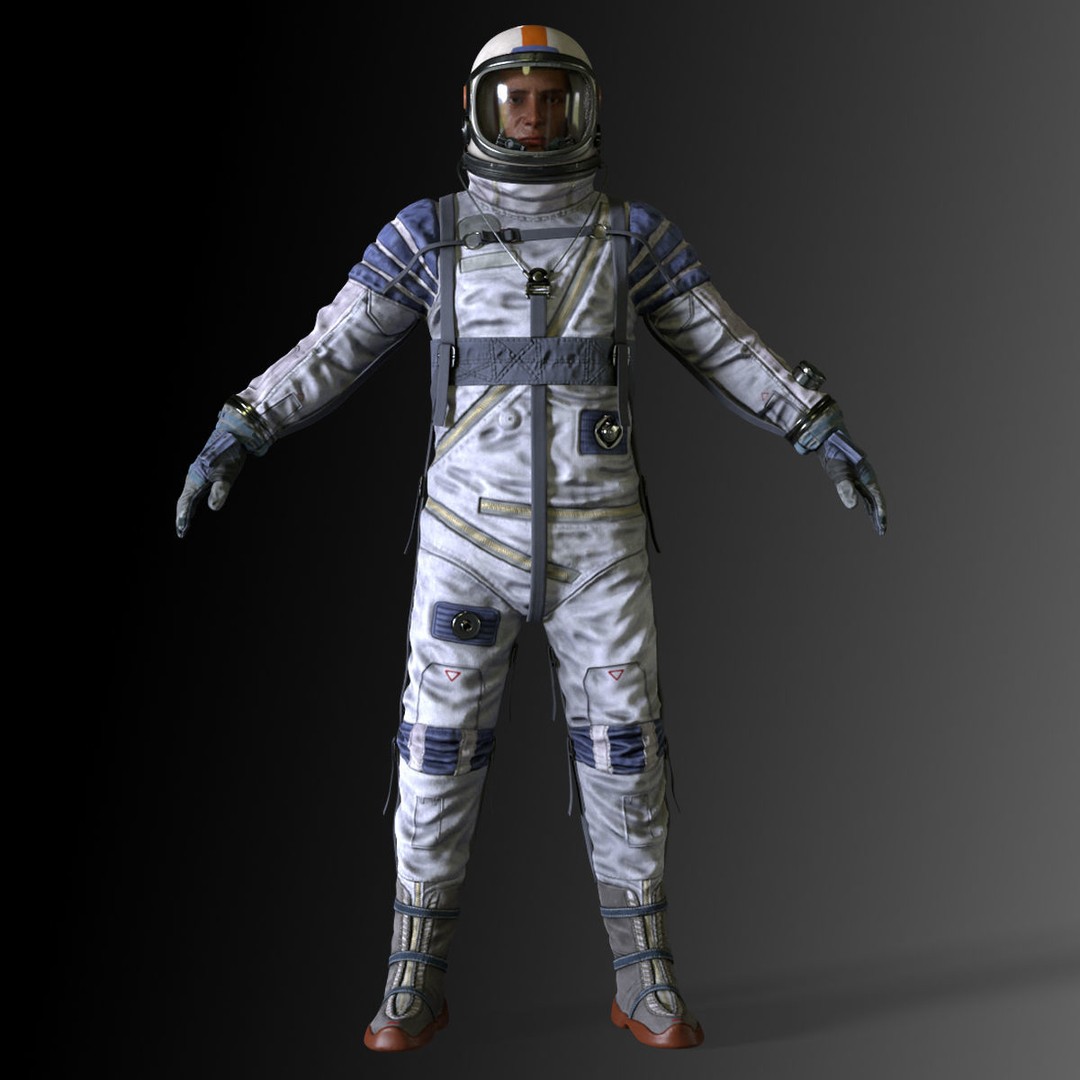 Space Suit 3D Model – Low Poly Rigged Character for Games, FBX - View 9