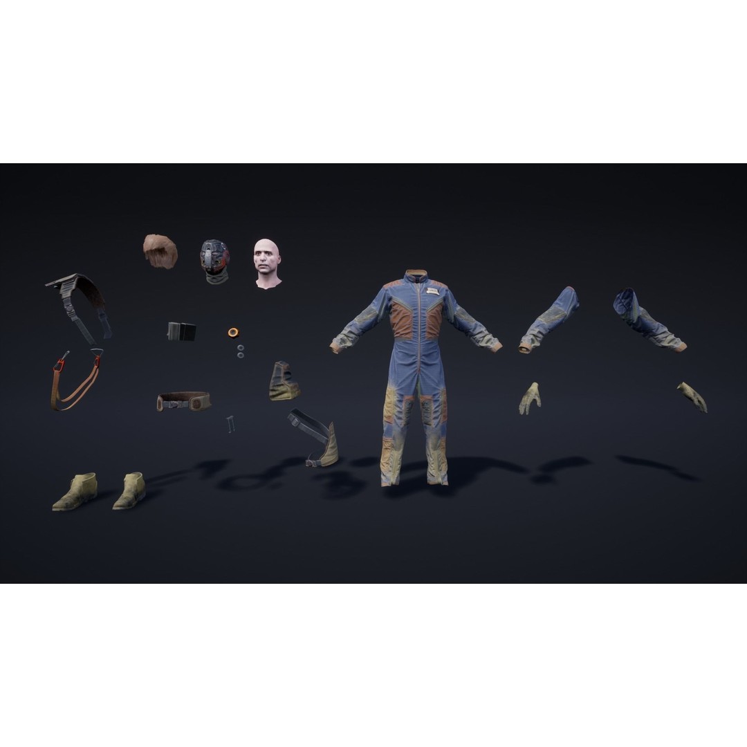 Sci-Fi Worker 3D Model – Low Poly Rigged Character, FBX - View 7