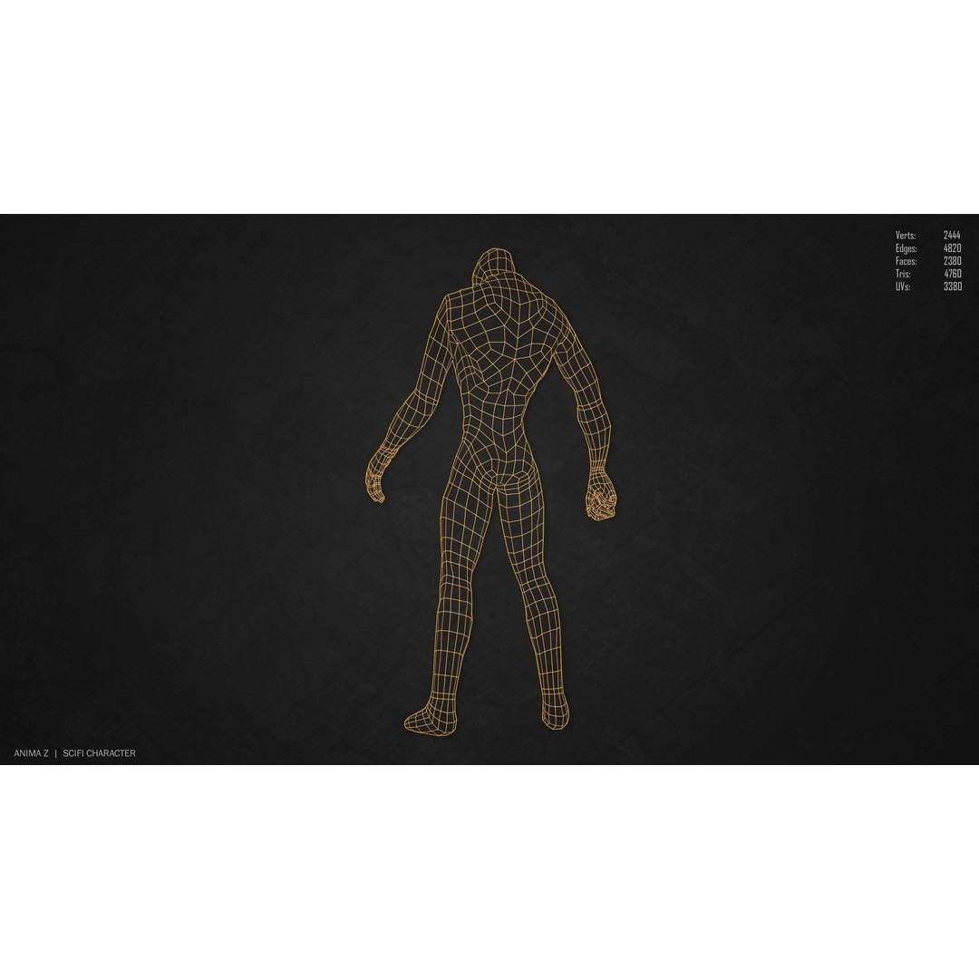 Sci-Fi Character 3D Model – Low Poly Game Asset, FBX & OBJ Formats