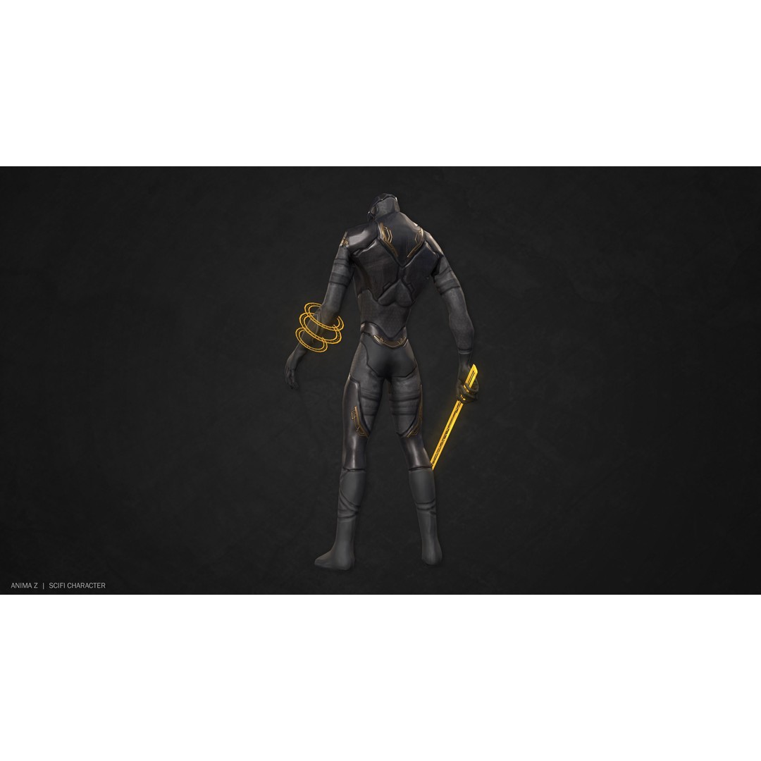 Sci-Fi Character 3D Model – Low Poly Game Asset, FBX & OBJ Formats - View 11