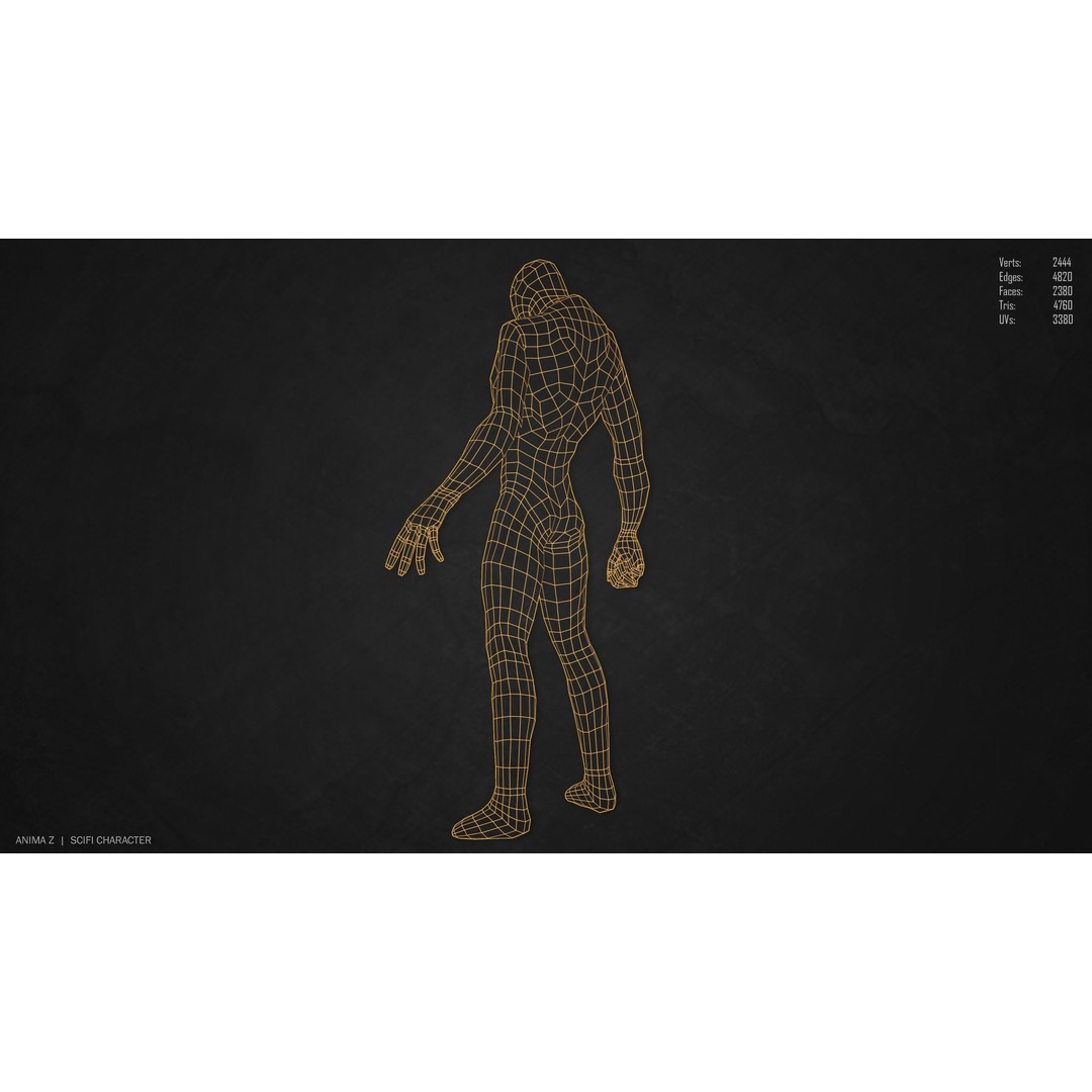 Sci-Fi Character 3D Model – Low Poly Game Asset, FBX & OBJ Formats - View 12