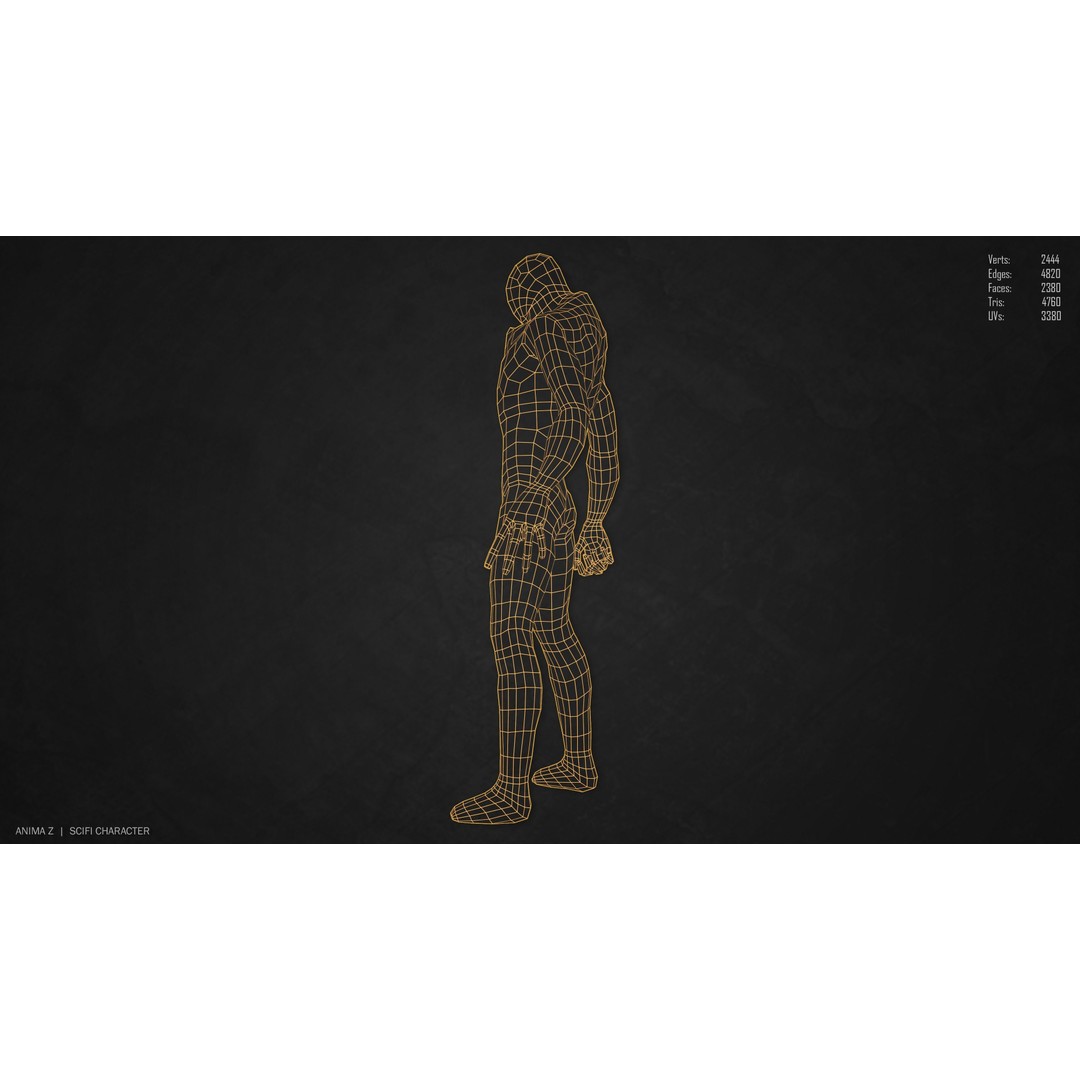 Sci-Fi Character 3D Model – Low Poly Game Asset, FBX & OBJ Formats - View 13