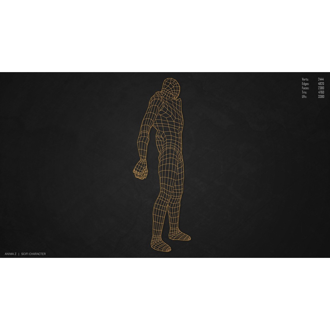 Sci-Fi Character 3D Model – Low Poly Game Asset, FBX & OBJ Formats - View 14