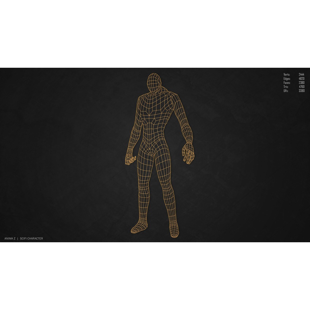 Sci-Fi Character 3D Model – Low Poly Game Asset, FBX & OBJ Formats - View 4