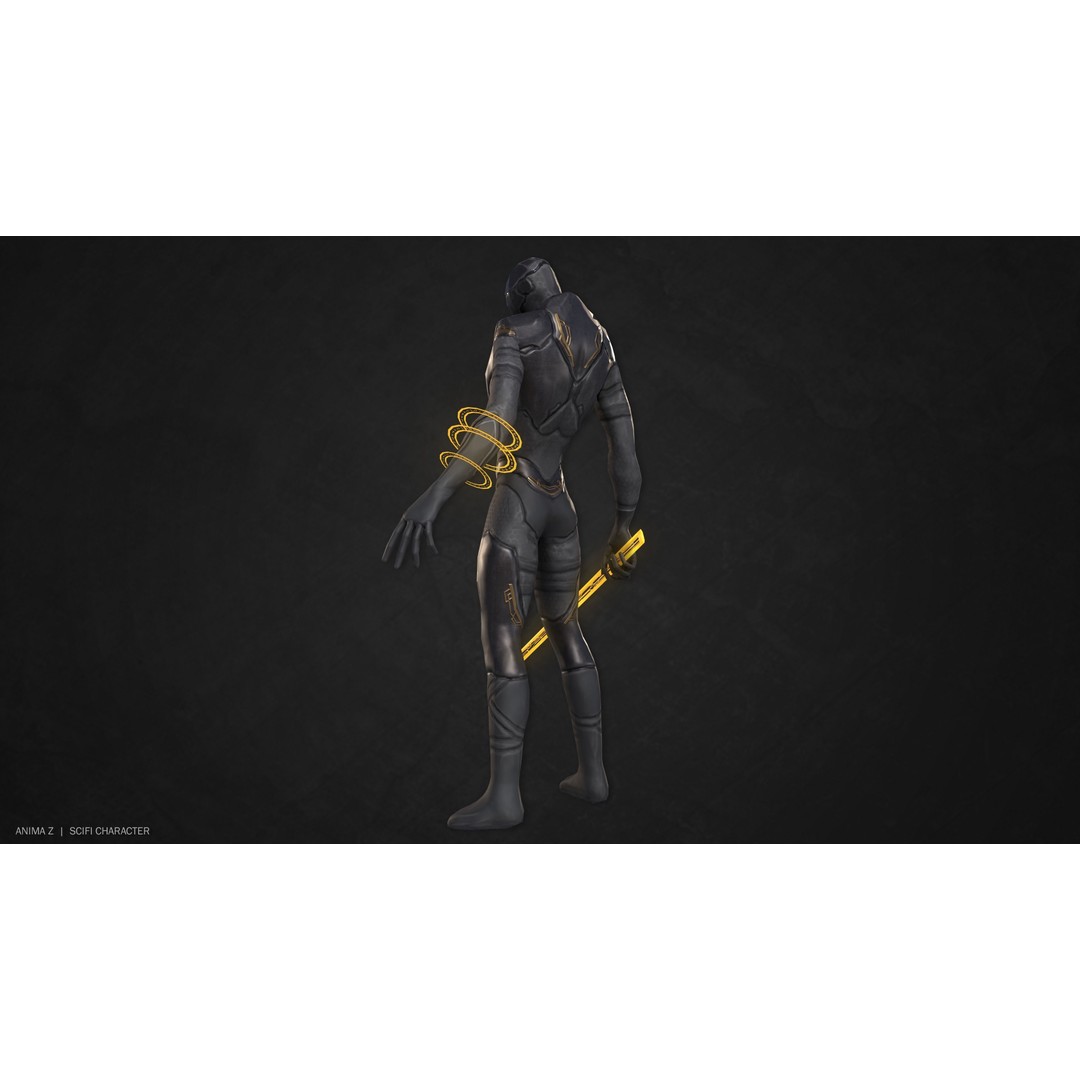 Sci-Fi Character 3D Model – Low Poly Game Asset, FBX & OBJ Formats - View 7