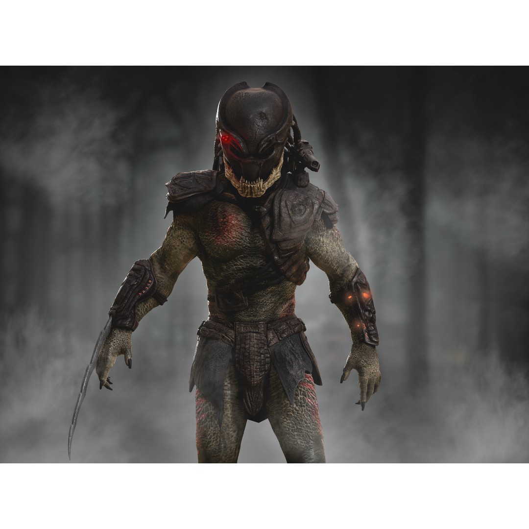 Predator Berserker 3D Model – Low Poly Rigged Character, FBX - View 3
