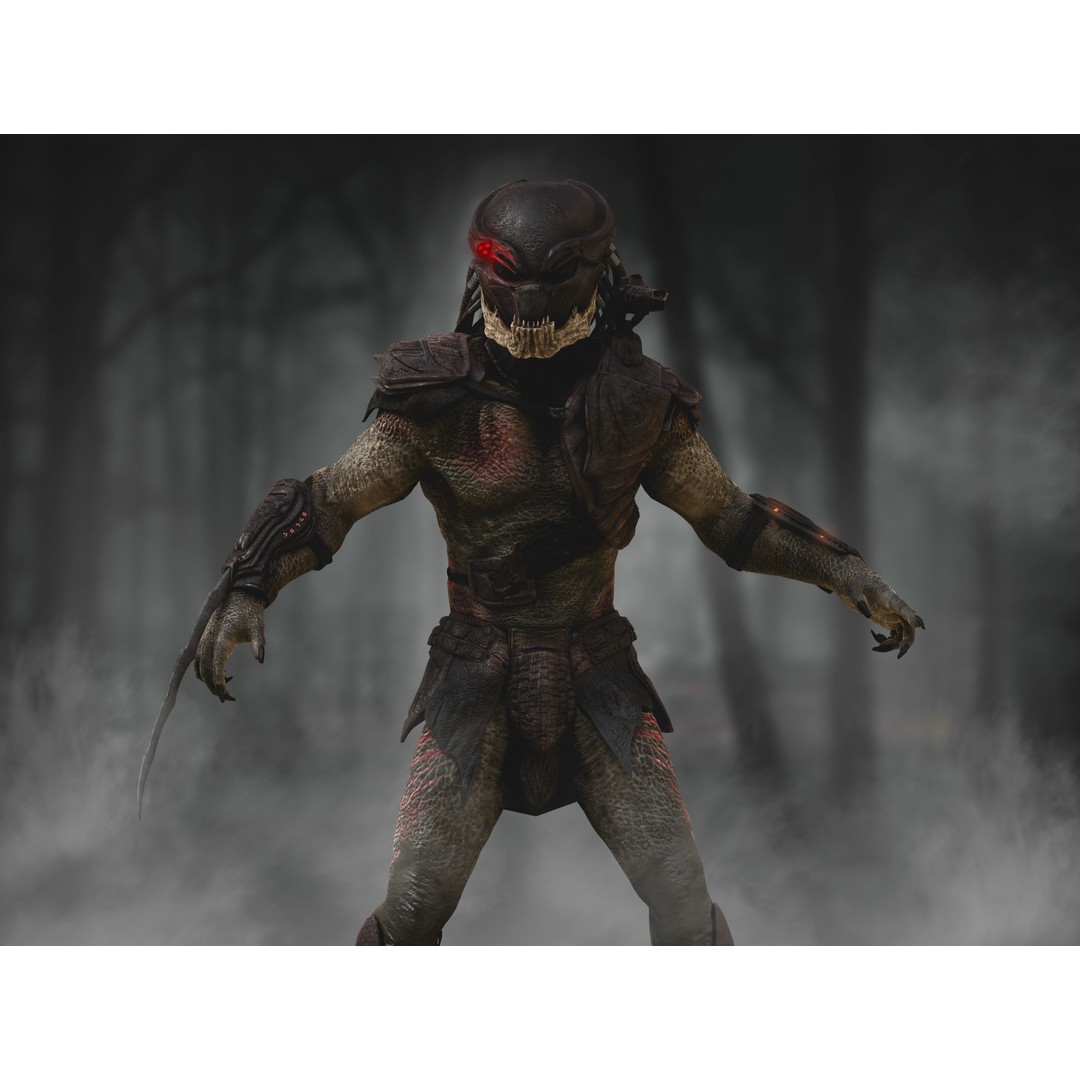 Predator Berserker 3D Model – Low Poly Rigged Character, FBX - View 4