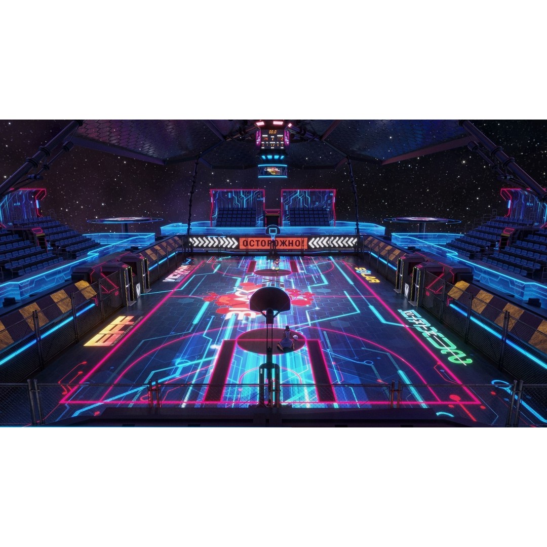 Futuristic Basketball Court 3D Model – Sci-Fi Space Asset, PBR Textures - View 3