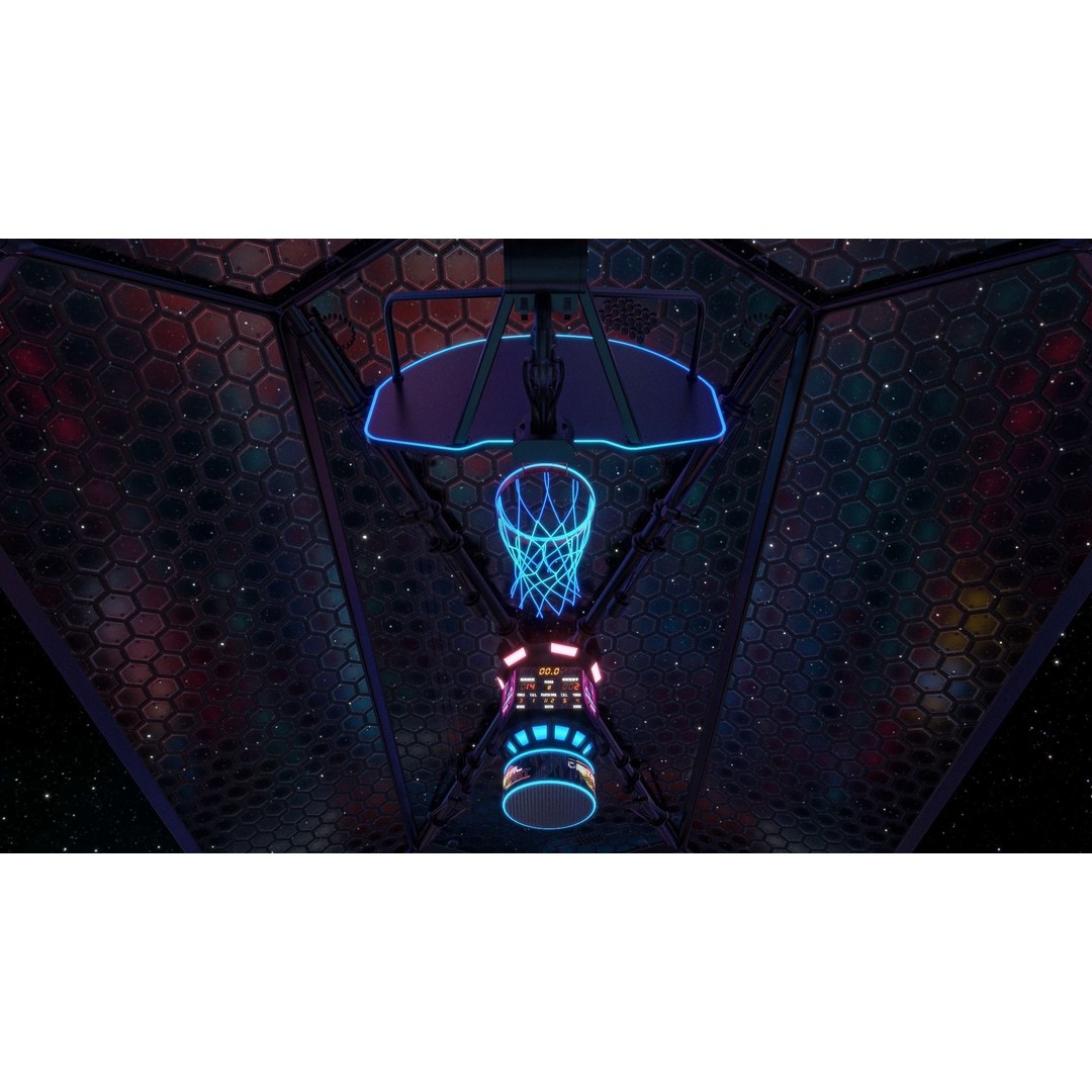 Futuristic Basketball Court 3D Model – Sci-Fi Space Asset, PBR Textures - View 9