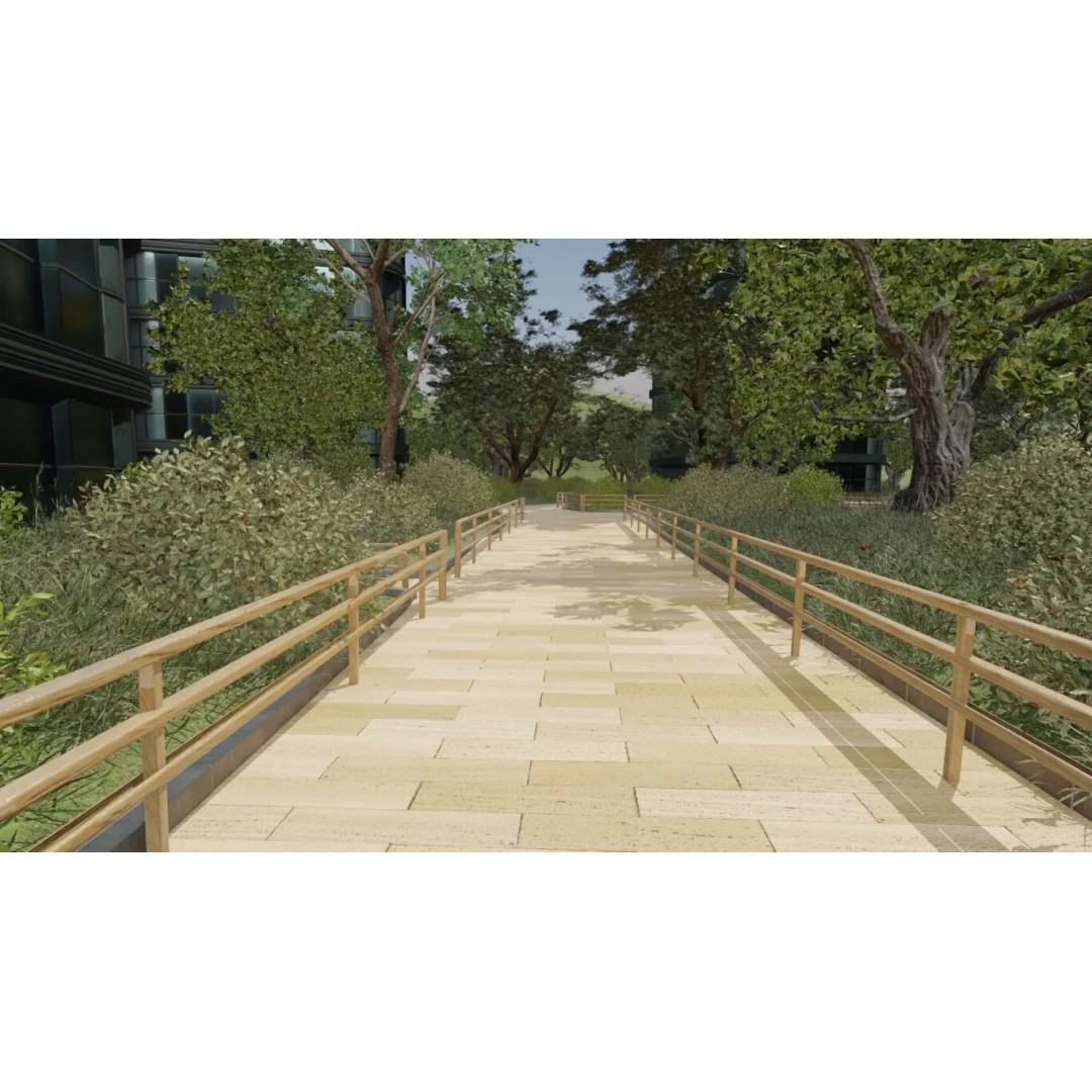 Urban Green Space 3D Model – Realistic Cityscape Environment, Blender - View 6