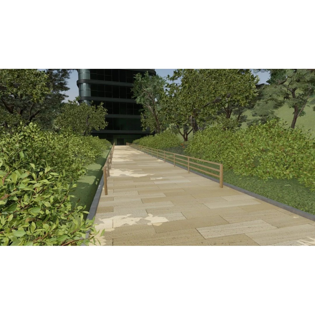 Urban Green Space 3D Model – Realistic Cityscape Environment, Blender - View 7