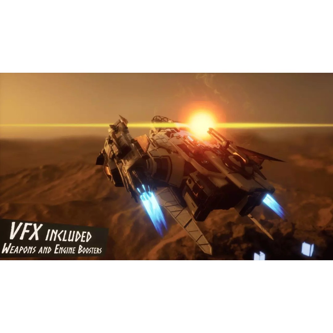 Ultimate Spaceship 3D Model – Low Poly Game Ready Template, FBX - View 10