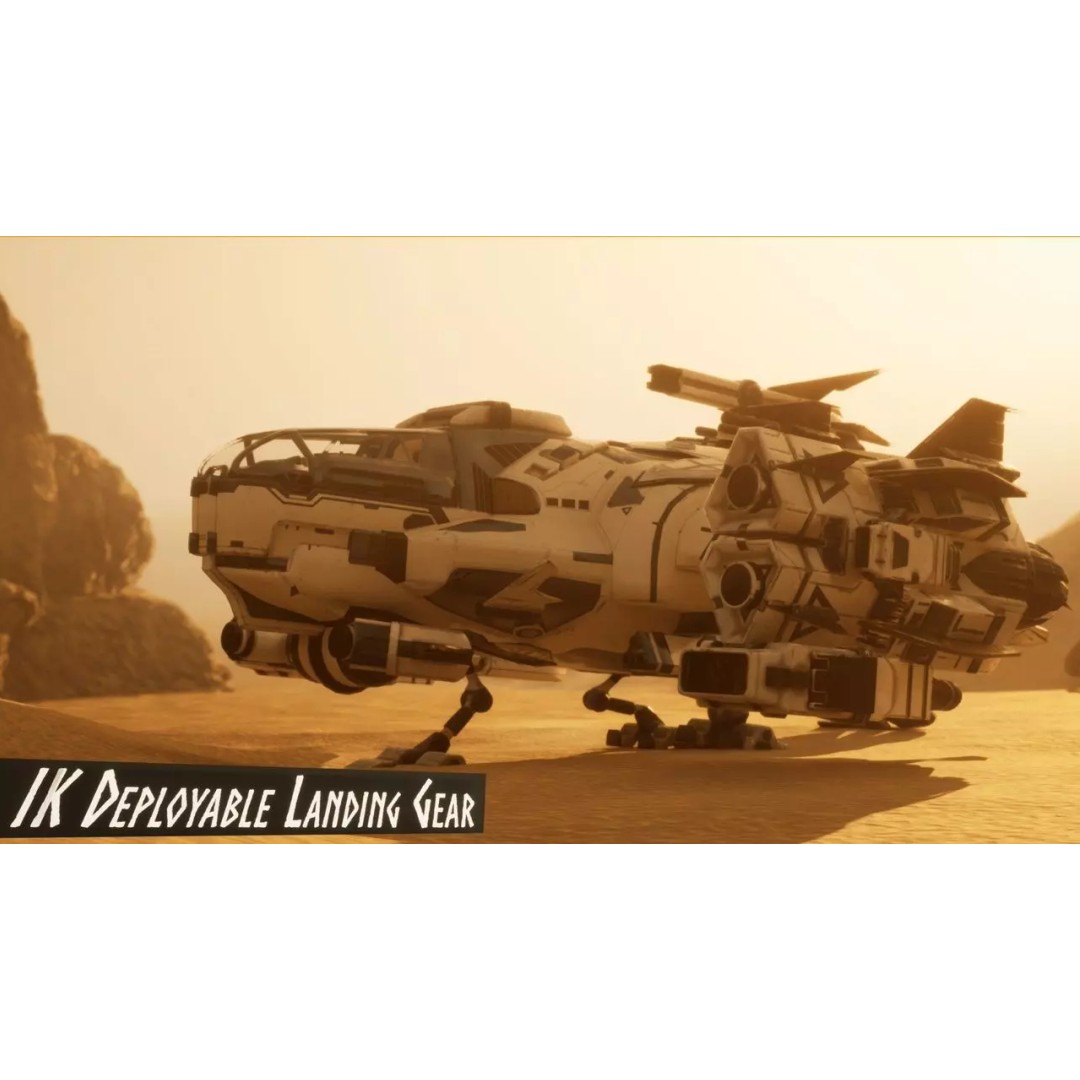 Ultimate Spaceship 3D Model – Low Poly Game Ready Template, FBX - View 6