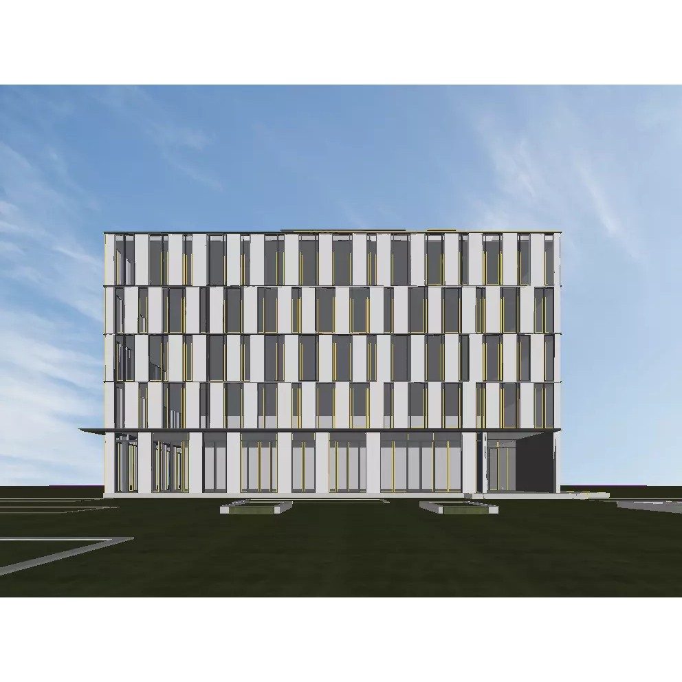 Modern Office Building 3D Model – Minimalist Design, FBX & PBR Textures