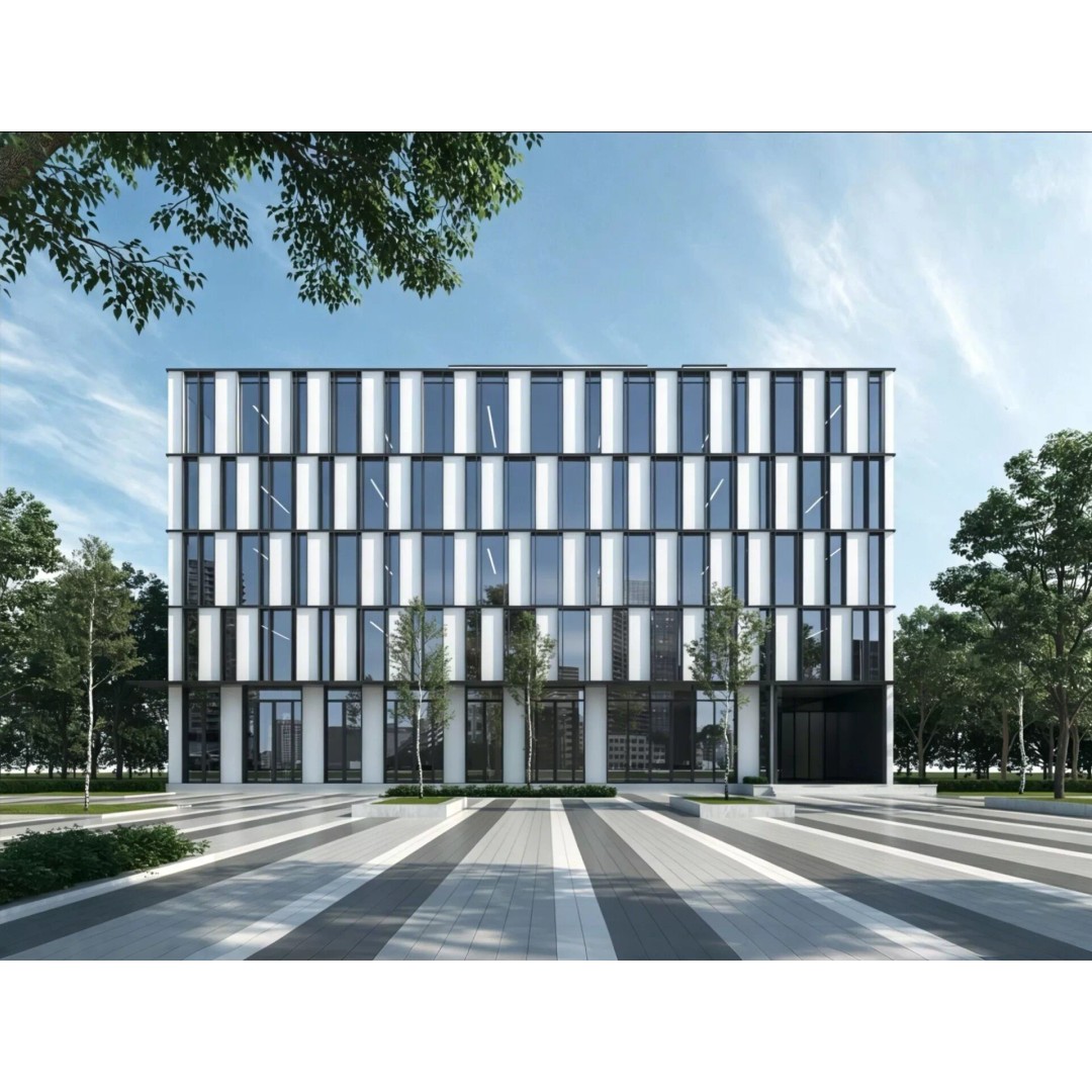 Modern Office Building 3D Model – Minimalist Design, FBX & PBR Textures - View 2